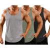 COOFANDY Men’s 3 Pack Gym Tank Tops Y-Back Workout Muscle Tee Training Bodybuilding Fitness Sleeveless T Shirts(3 Pack-black/Grey/Army Green)