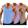 COOFANDY Men’s 3 Pack Gym Tank Tops Y-Back Workout Muscle Tee Training Bodybuilding Fitness Sleeveless T Shirts(3 Pack-light Blue/Light Purple/Grey)