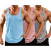 COOFANDY Men’s 3 Pack Gym Tank Tops Y-Back Workout Muscle Tee Training Bodybuilding Fitness Sleeveless T Shirts(3 Pack-light Grey/Blue/Light Red)