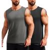 COOFANDY Men’s 3 Pack Workout Tank Tops Gym Sleeveless Shirts V Neck Bodybuilding Muscle Tee Shirt(Black/Dark Grey)