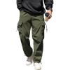COOFANDY Men’s Baggy Cargo Pants Trendy Casual Parachute Pant Loose Fit Harem Joggers with Pockets(Army Green)
