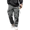 COOFANDY Men’s Baggy Cargo Pants Trendy Casual Parachute Pant Loose Fit Harem Joggers with Pockets(Grey)