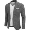 COOFANDY Men’s Blazer Casual Sport Coats Slim Fit One Button Suit Jacket Lightweight Sports Jacket(Small Plaid – Black)