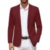 COOFANDY Men’s Blazer Casual Suit Jacket Slim Fit One Button Sport Coats Lightweight Sports Jacket(Wine Red)