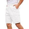 COOFANDY Men’s Cargo Shorts Loose Fit Casual Cotton Work Shorts Outdoor Hiking Pants with Multi Pockets(White)