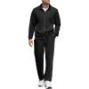 COOFANDY Men’s Casual Athletic Tracksuit Gym Sweatsuits 2 Piece Jogger Suits Sets Matching Elastic Waist Pants Black 2XL