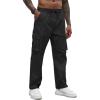 COOFANDY Men’s Casual Cargo Pants Cotton Drawstring Athletic Jogger Sweatpants(Black)