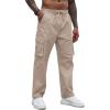 COOFANDY Men’s Casual Cargo Pants Cotton Drawstring Athletic Jogger Sweatpants(Champagne)