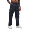 COOFANDY Men’s Casual Cargo Pants Cotton Drawstring Athletic Jogger Sweatpants(Navy Blue)
