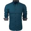 COOFANDY Men’s Casual Dress Shirt Long Sleeve Casual Shirt for Men Button Down Office Shirt(Ocean Blue)