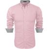 COOFANDY Men’s Casual Dress Shirt Long Sleeve Casual Shirt for Men Button Down Office Shirt(Pink)