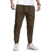 COOFANDY Mens Casual Joggers Pants Cotton Chino Cargo Sweatpants Hiking Outdoor Track Drawstring Pants(Brown)