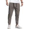 COOFANDY Mens Casual Joggers Pants Cotton Chino Cargo Sweatpants Hiking Outdoor Track Drawstring Pants(Drak Grey)