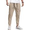 COOFANDY Mens Casual Joggers Pants Cotton Chino Cargo Sweatpants Hiking Outdoor Track Drawstring Pants(Khaki-2)