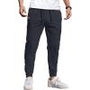 COOFANDY Mens Casual Joggers Pants Cotton Chino Cargo Sweatpants Hiking Outdoor Track Drawstring Pants(Light Blue)