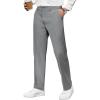 COOFANDY Men’s Casual Pants Classic Fit Straight Legs Flat Front Twill Pants(Grey)