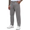 COOFANDY Mens Casual Pants Elastic Waist Drawstring Chino Pants Cotton Twill Trousers with Pockets(Light Grey)