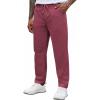 COOFANDY Mens Casual Pants Elastic Waist Drawstring Chino Pants Cotton Twill Trousers with Pockets(Wine Red)