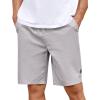 COOFANDY Mens Casual Shorts Cotton Elastic Drawstring Shorts Summer Beach Chino Shorts(Light Grey)