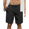 COOFANDY Men’s Casual Shorts Elastic Waist Drawstring Lightweight Dry Quick Summer Beach Shorts Black