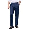 COOFANDY Men’s Classic Fit Dress Pants Flat Front Straight Formal Pants Wrinkle Free Expandable Waist Suit Pants(Blue)