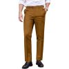 COOFANDY Men’s Classic Fit Dress Pants Flat Front Straight Formal Pants Wrinkle Free Expandable Waist Suit Pants(Brown)