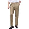 COOFANDY Men’s Classic Fit Dress Pants Flat Front Straight Formal Pants Wrinkle Free Expandable Waist Suit Pants(Khaki)