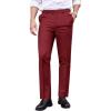 COOFANDY Men’s Classic Fit Dress Pants Flat Front Straight Formal Pants Wrinkle Free Expandable Waist Suit Pants(Wine Red)