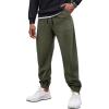COOFANDY Men’s Corduroy Pants Casual Drawstring Trousers Elastic Waist Fashion Tapered Streetwear Joggers with Pockets(Army Green)