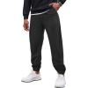 COOFANDY Men’s Corduroy Pants Casual Drawstring Trousers Elastic Waist Fashion Tapered Streetwear Joggers with Pockets(Black)