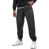 COOFANDY Men’s Corduroy Pants Casual Drawstring Trousers Elastic Waist Fashion Tapered Streetwear Joggers with Pockets(Dark Grey)