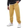 COOFANDY Men’s Corduroy Pants Casual Drawstring Trousers Elastic Waist Fashion Tapered Streetwear Joggers with Pockets(Ginger Yellow)