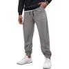 COOFANDY Men’s Corduroy Pants Casual Drawstring Trousers Elastic Waist Fashion Tapered Streetwear Joggers with Pockets(Light Grey)