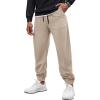 COOFANDY Men’s Corduroy Pants Casual Drawstring Trousers Elastic Waist Fashion Tapered Streetwear Joggers with Pockets(Light Khaki)
