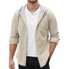 COOFANDY Men’s Corduroy Shirt Jackets Long Sleeve Button Down Casual Stylish Hooded Shacket Jacket with Pocket(Khaki)