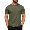 COOFANDY Men’s Cotton T-Shirt Short Sleeve Crew Neck Tee Shirts Casual Solid Basic Tops(Army Green)