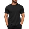 COOFANDY Men’s Cotton T-Shirt Short Sleeve Crew Neck Tee Shirts Casual Solid Basic Tops(Black)