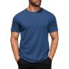 COOFANDY Men’s Cotton T-Shirt Short Sleeve Crew Neck Tee Shirts Casual Solid Basic Tops(Dark Blue)