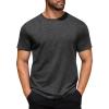 COOFANDY Men’s Cotton T-Shirt Short Sleeve Crew Neck Tee Shirts Casual Solid Basic Tops(Dark Grey)