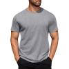 COOFANDY Men’s Cotton T-Shirt Short Sleeve Crew Neck Tee Shirts Casual Solid Basic Tops(Light Grey)