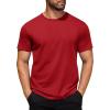 COOFANDY Men’s Cotton T-Shirt Short Sleeve Crew Neck Tee Shirts Casual Solid Basic Tops(Red)