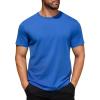 COOFANDY Men’s Cotton T-Shirt Short Sleeve Crew Neck Tee Shirts Casual Solid Basic Tops(Royal Blue)