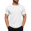 COOFANDY Men’s Cotton T-Shirt Short Sleeve Crew Neck Tee Shirts Casual Solid Basic Tops(White)