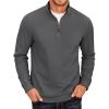 COOFANDY Men’s Fleece Quarter Zip Pullover Long Sleeve Mock Neck Sweatshirt(Dark Grey)