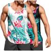 COOFANDY Men’s Floral Tank Top Sleeveless Tees All Over Print Casual Sport T-Shirts Hawaii Beach Vacation(2 Pack-black/White)