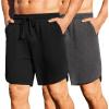 COOFANDY Mens Gym Shorts(Black/Dark Gray Heather)