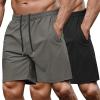 COOFANDY Mens Gym Shorts(Black/Dark Grey)