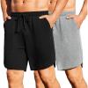 COOFANDY Mens Gym Shorts(Black/Light Gray Heather)