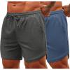 COOFANDY Mens Gym Shorts(Dark Gray/Navy Blue)
