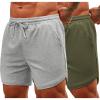 COOFANDY Mens Gym Shorts(Grey/Army Green)